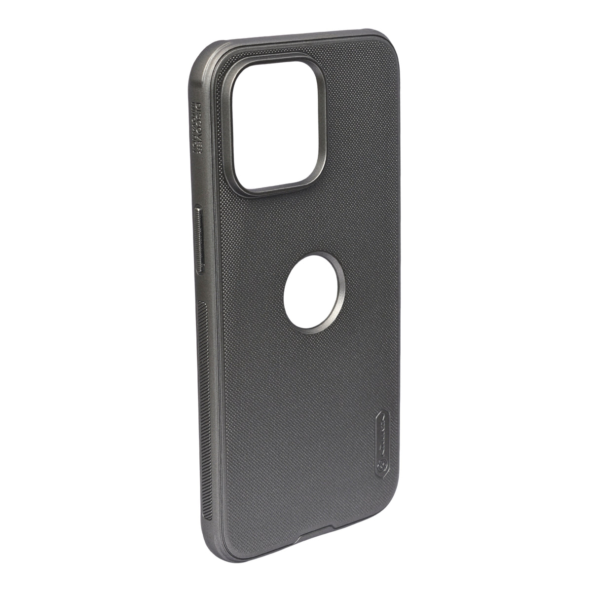 Classic Textured Grip with logo Cutout Phone Case for iPhone 15 Pro Max