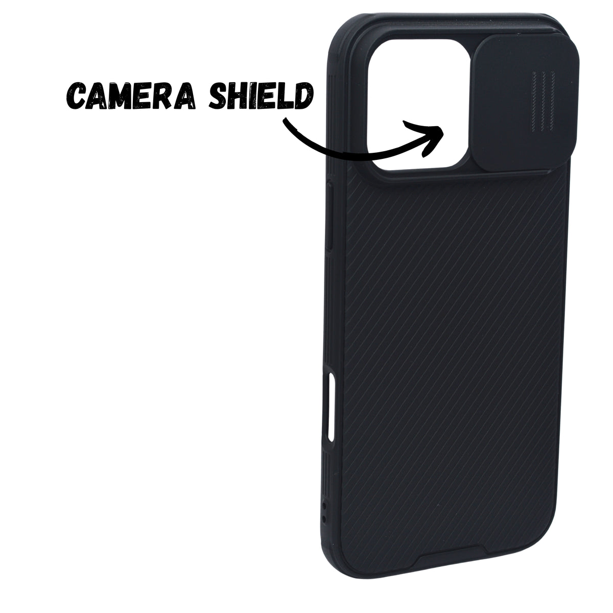 Carbon Texture with Sliding Camera Protector Phone Case for iPhone 16 Pro