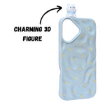 3D Cartoon Character with Polka Dots Soft Phone Case for iPhone 16 Plus