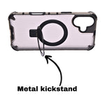 Frosted Corrugated Texture MagSafe Kickstand Phone Case for iPhone 16 Plus
