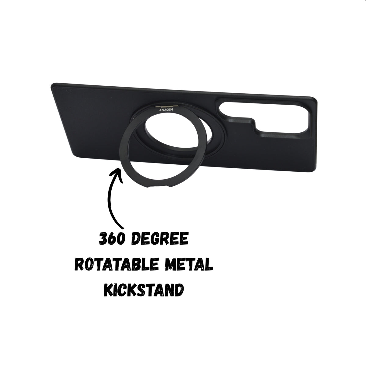 Metallic Camera Protector Frame with 360° Rotatable Kickstand Phone Case for Samsung S25 Ultra