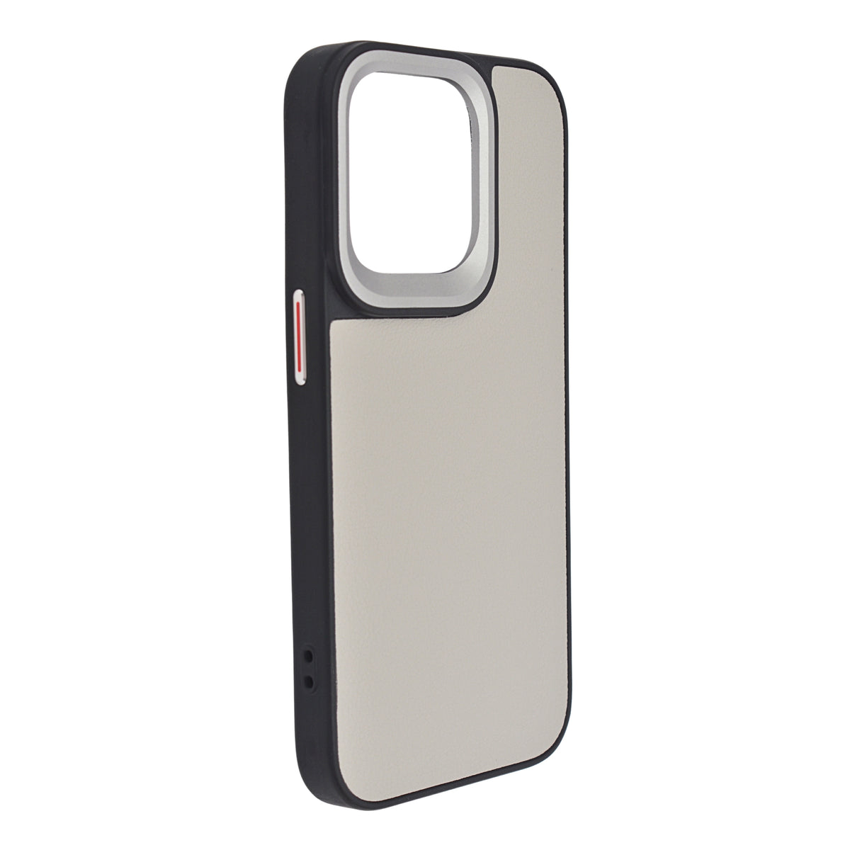 Classic Leather Textured with Metal Camera Ring Phone Case For iPhone 14 Pro