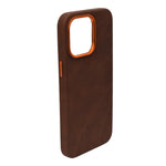 Luxury Vegan Leather with Stylish Accent Camera Frame Phone Case for iPhone 15 Pro Max