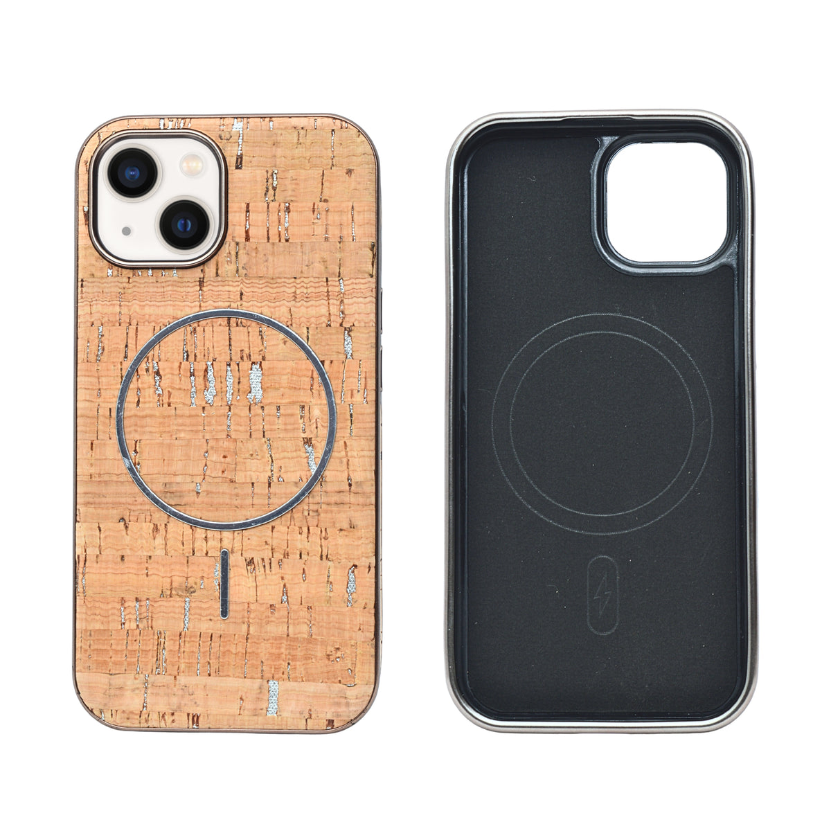 Cork Texture Printed MagSafe Compatible Phone Case for iPhone 13 / 14