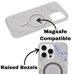 Transparent Floral MagSafe Compatible Phone Case for iPhone 16 Pro Max
