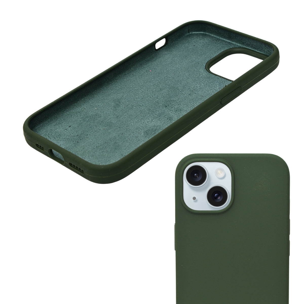 Premium Soft Silicone with Microfiber Lining Phone Case for iPhone 15