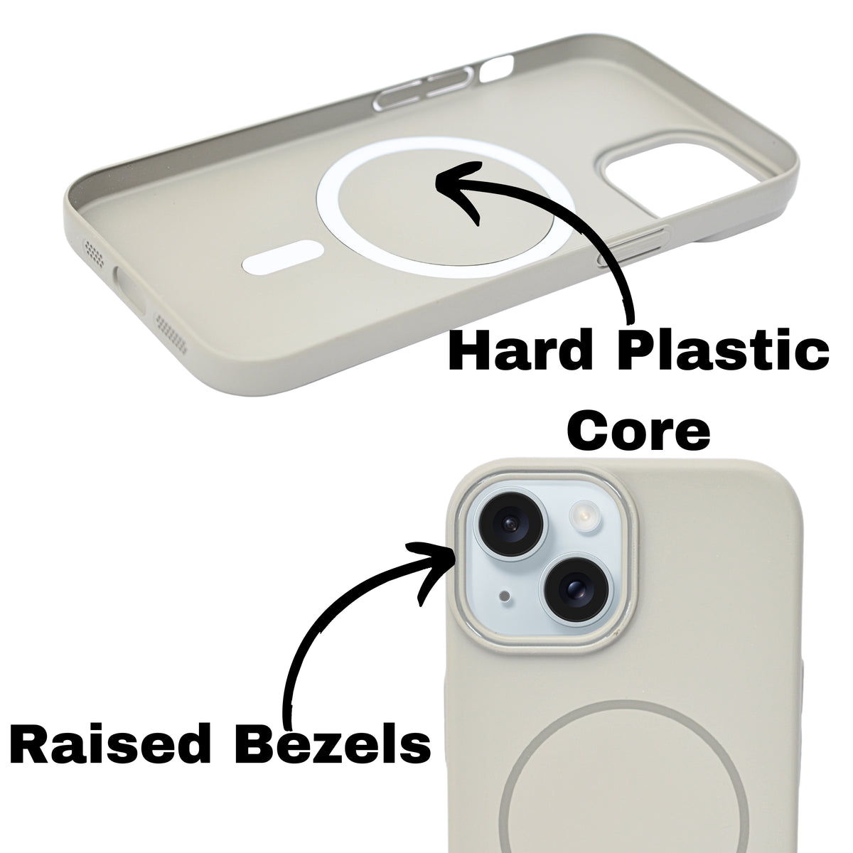 Matte Finish Hard Plastic MagSafe Compatible Phone Case for iPhone 15