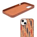 Bohemian Ethnic Print Cork Texture with Pearl Detail Phone Case for iPhone 13 / 14