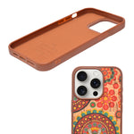 Bohemian Ethnic Print Cork Texture with Pearl Detail Phone Case for iPhone 15 Pro