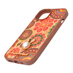 Bohemian Ethnic Print Cork Texture with Pearl Detail Phone Case for iPhone 13 / 14