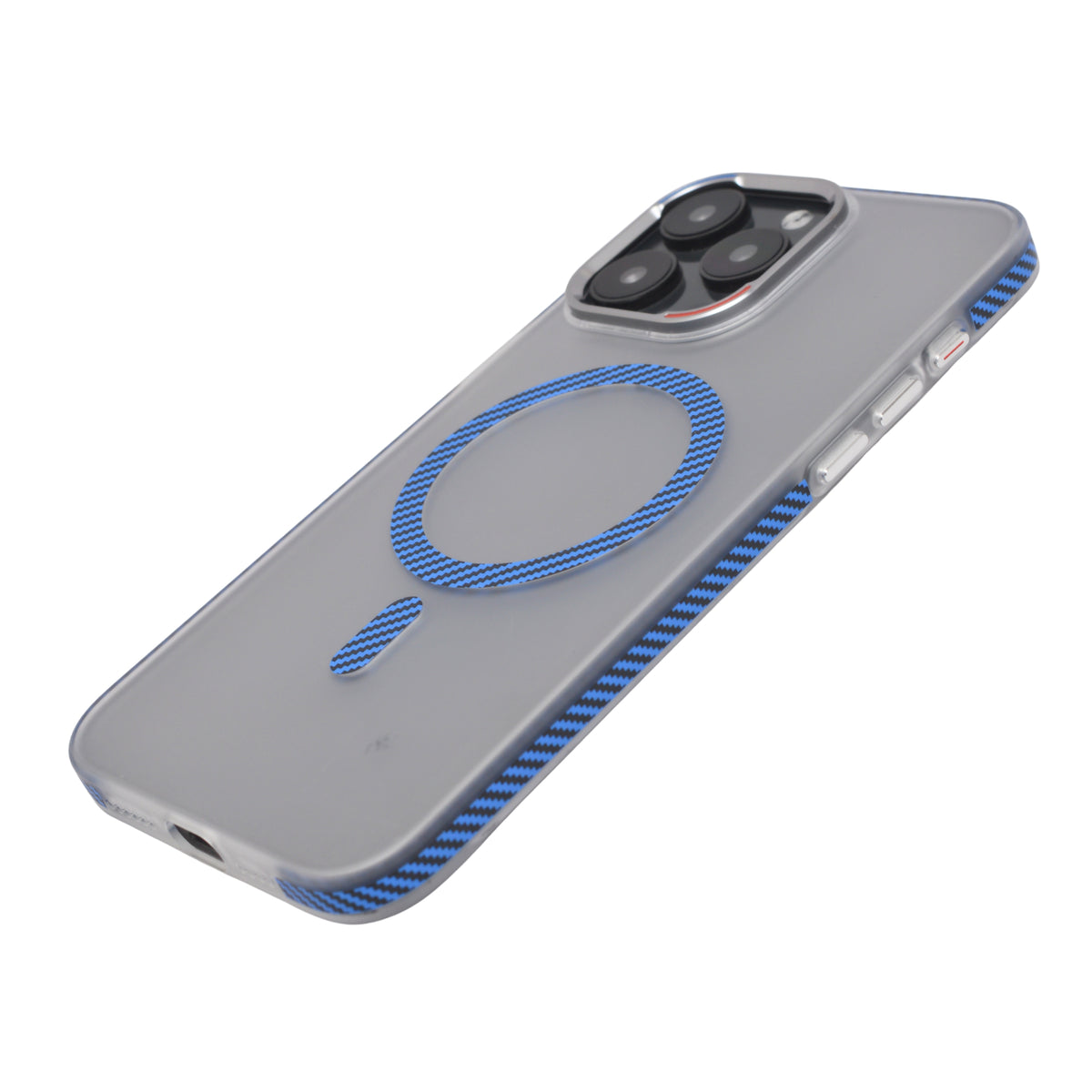 Transparent Shockproof MagSafe Case with Carbon Fiber Ring for iPhone 15 Pro Max