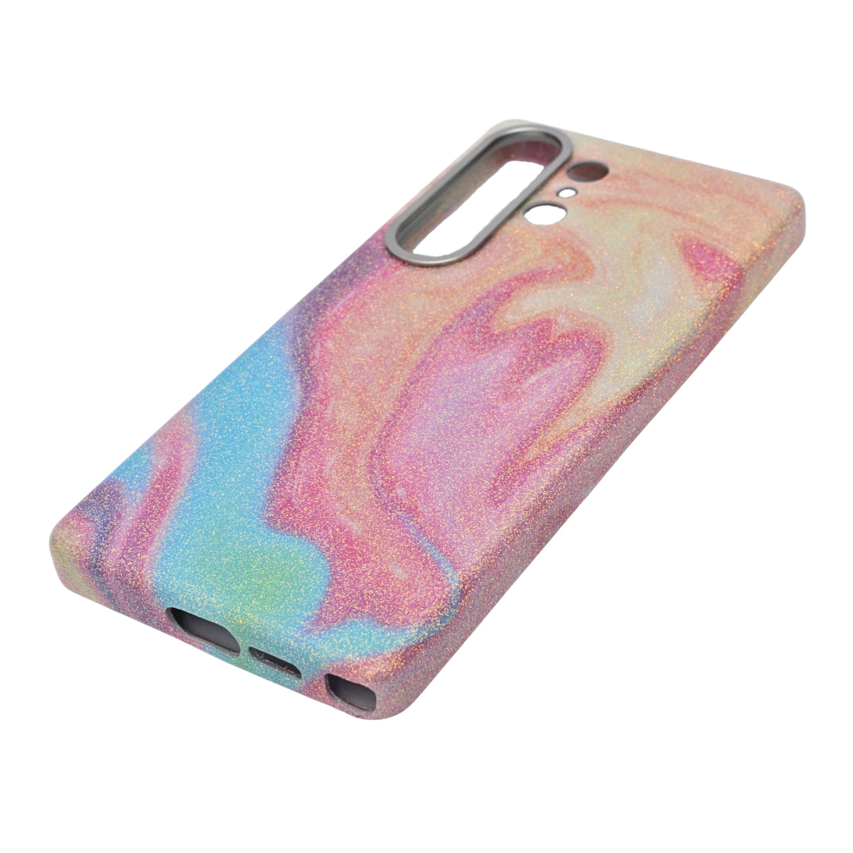 Premium Pastel Glitter Marble Finish Hard Phone Case for Samsung S25 Ultra