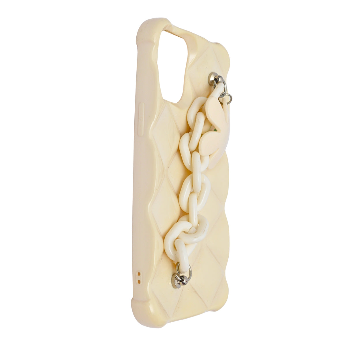 Luxury Quilted Soft Phone Case with Cute Flower Chain for iPhone 12 Pro Max