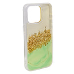 Liquid Glitter Green Marble Effect Phone Case for iPhone 15 Pro Max