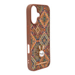 Bohemian Ethnic Print Cork Texture with Pearl Detail Phone Case for iPhone 17