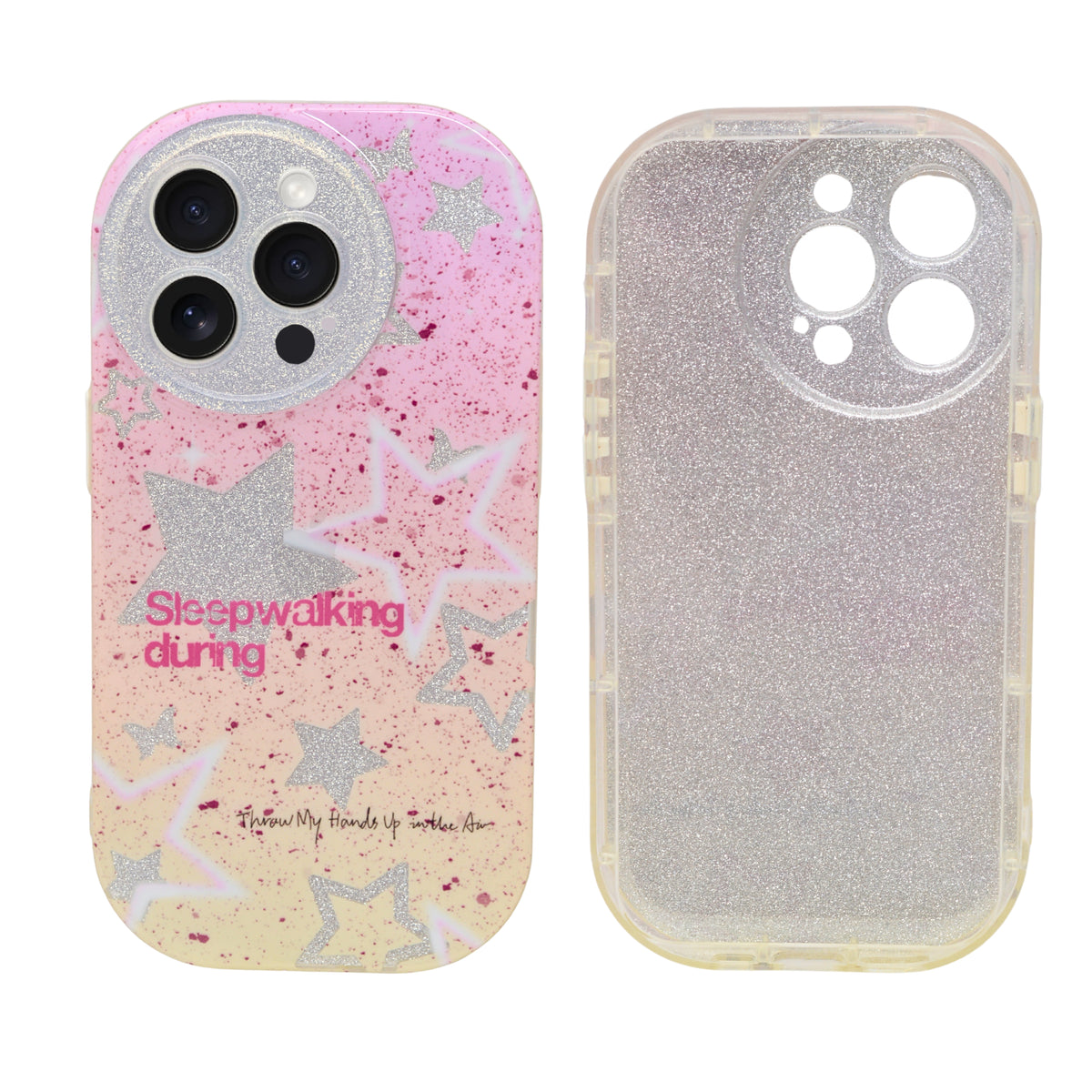 Shimmer Star Gradient With Round Camera Cut Phone Case for iPhone 14 Pro