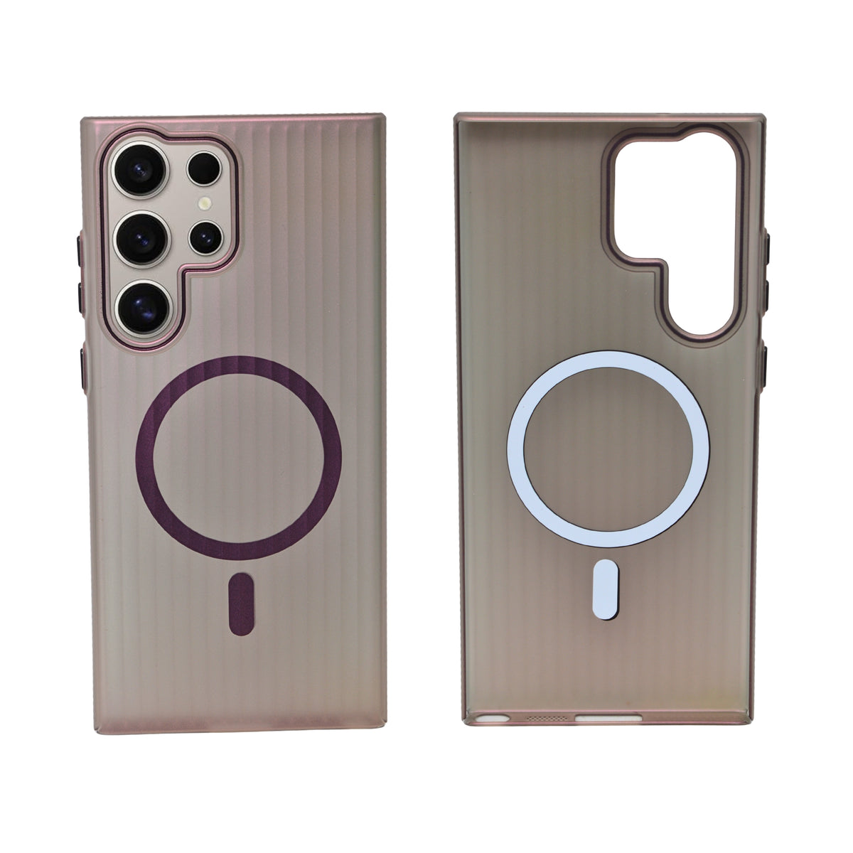 Minimalist Frosted Vertical Stripe MagSafe Case for Samsung S23 Ultra