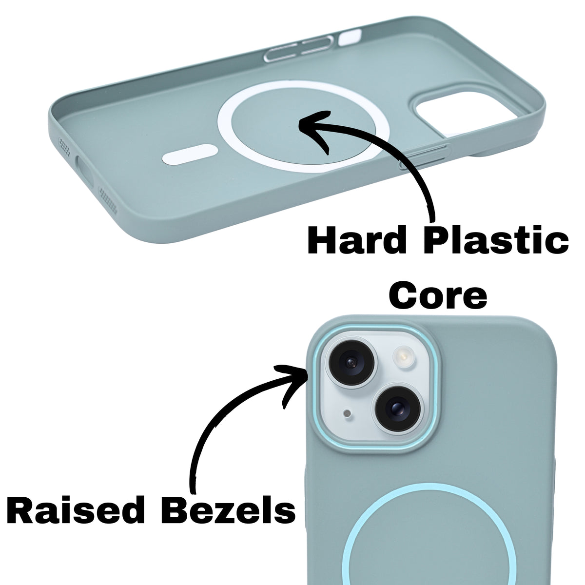 Matte Finish Hard Plastic MagSafe Compatible Phone Case for iPhone 15