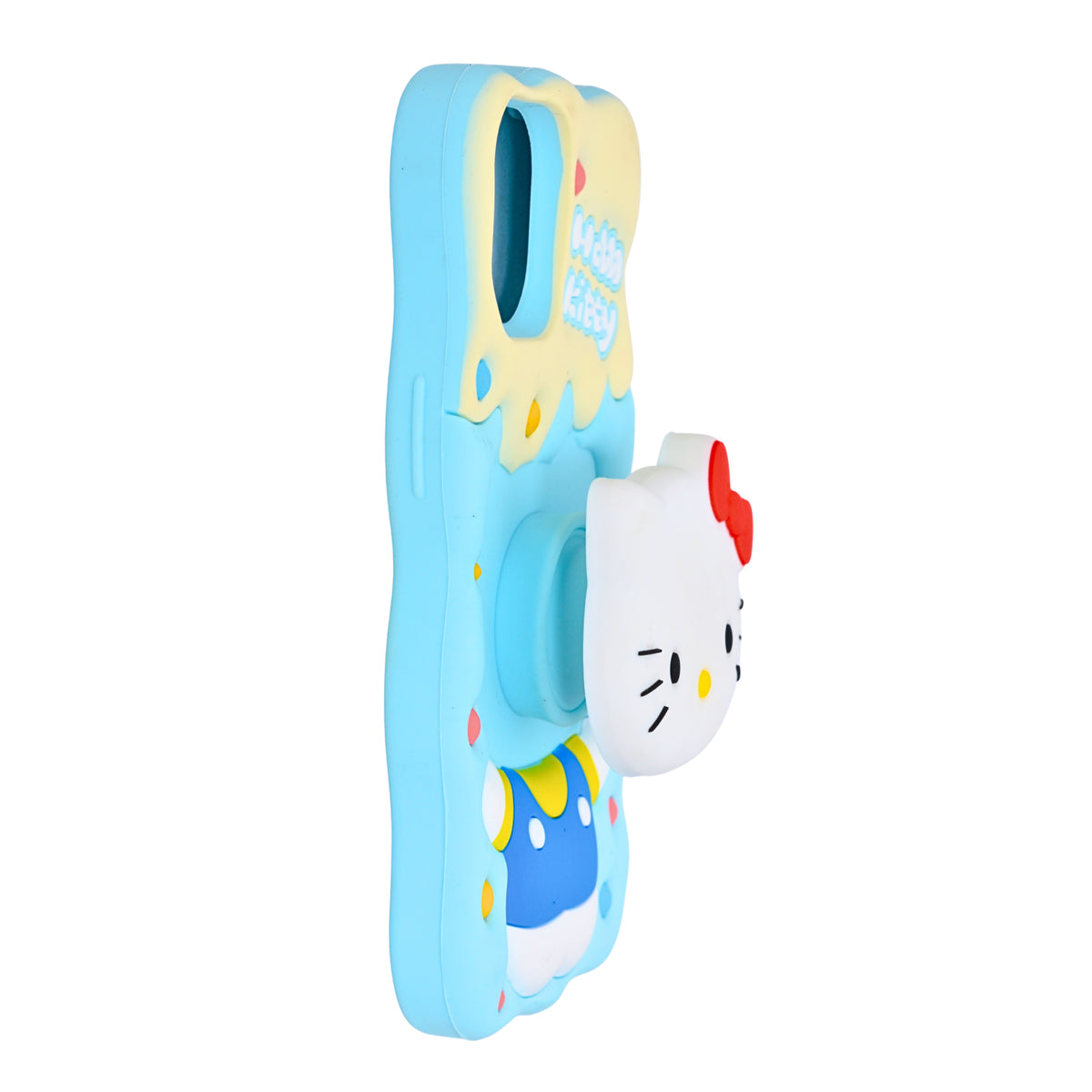 Cute 3D Kitty Silicone Phone Case with In-Built PopSocket Grip for iPhone 13 / 14 / 15