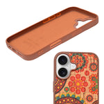 Bohemian Ethnic Print Cork Texture with Pearl Detail Phone Case for iPhone 17