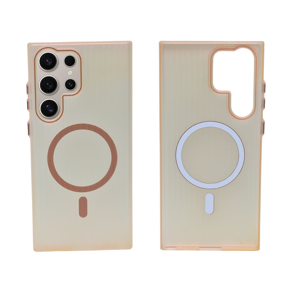 Minimalist Frosted Vertical Stripe MagSafe Case for Samsung S23 Ultra