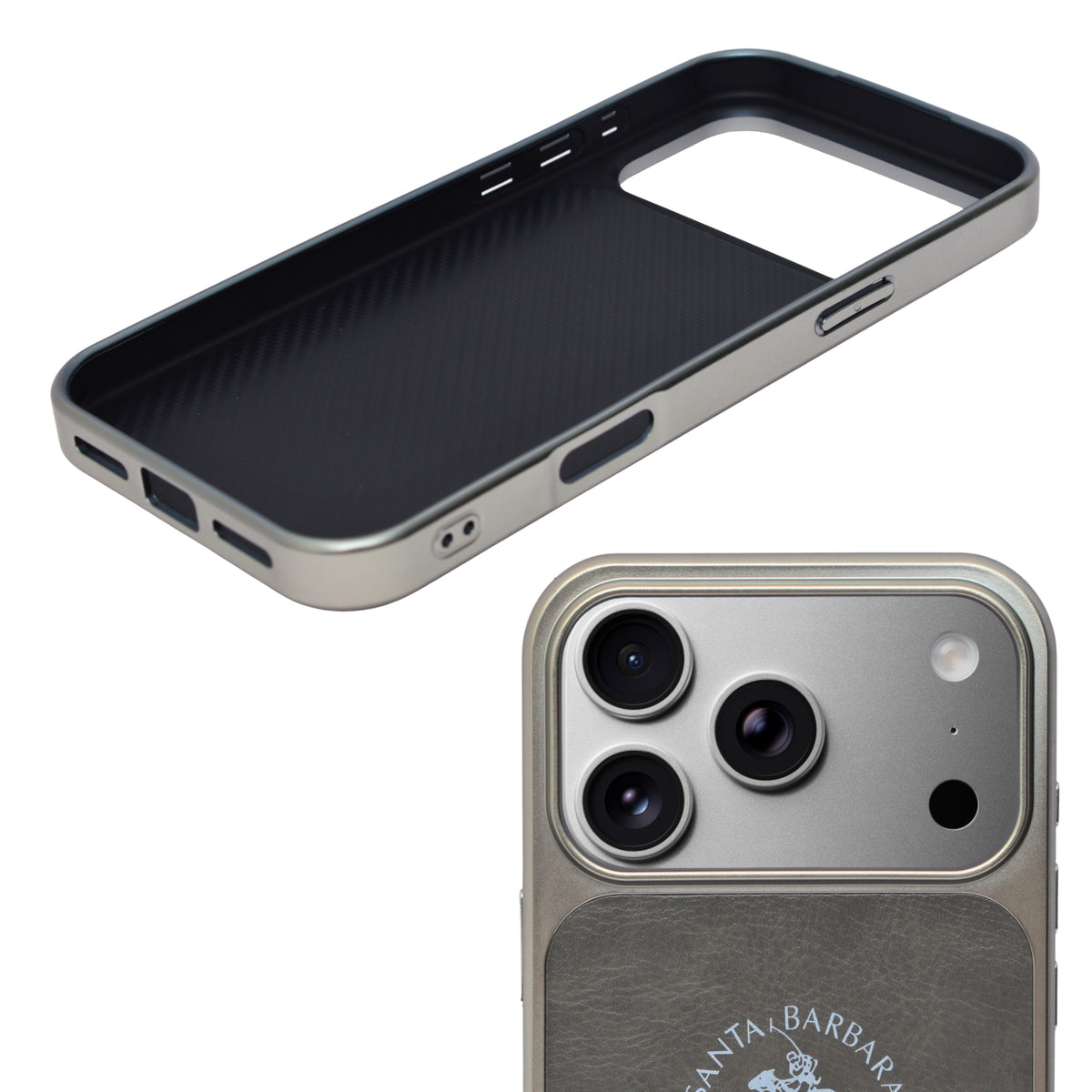 Santa Barbara Polo Club Dual Tone Leather Finish Phone Case for iPhone 17 Pro