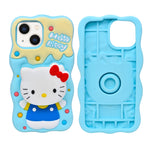 Cute 3D Kitty Silicone Phone Case with In-Built PopSocket Grip for iPhone 13 / 14 / 15