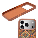 Bohemian Ethnic Print Cork Texture with Pearl Detail Phone Case for iPhone 17 Pro