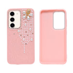 Luxury Glitter Finish with 3D Pearl Flower Design Phone Case for Samsung Galaxy S23