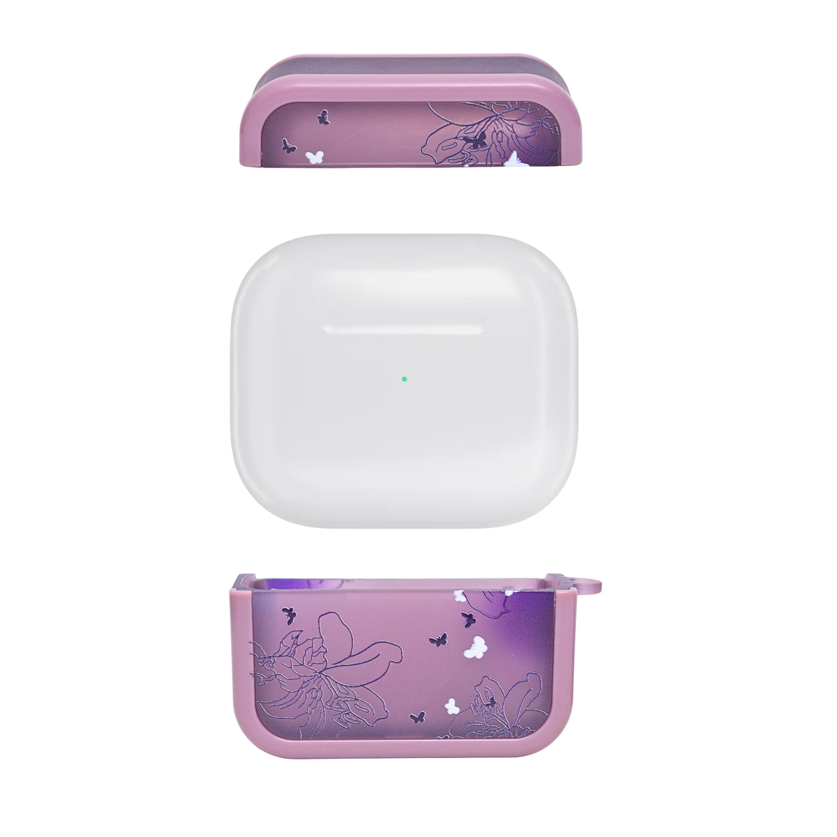 Aesthetic Floral Design Protective Case with Holographic Butterflies for AirPods Pro / Pro 2