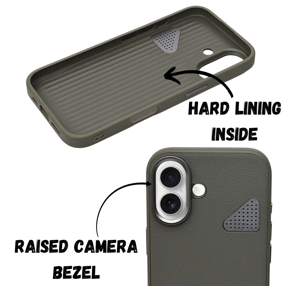 Premium Leather Heat Dissipation Protective Case for iPhone 16 Plus