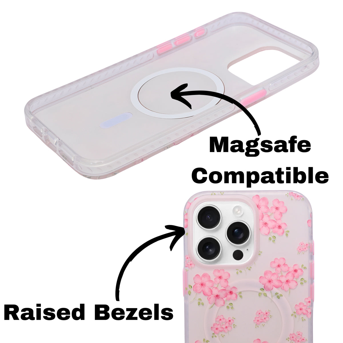 Cherry Blossom MagSafe Compatible Phone Case for iPhone 15 Pro Max