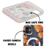 Floral Transparent MagSafe Shockproof Protection Phone Case For iPhone 11