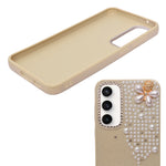 Luxury Glitter Finish with 3D Pearl Flower Design Phone Case for Samsung S23fe