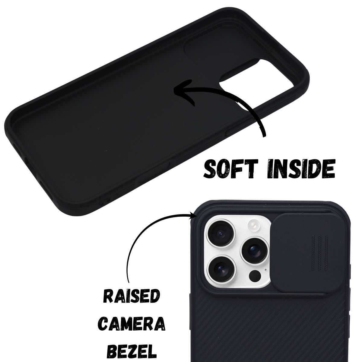 Carbon Texture with Sliding Camera Protector Phone Case for iPhone 16 Pro