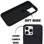 Carbon Texture with Sliding Camera Protector Phone Case for iPhone 16 Pro