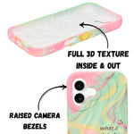 Abstract Pastel Marble Print Soft Silicone Phone Case For iPhone 16