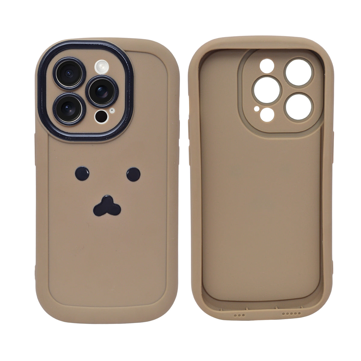 Aesthetic Teddy Bear with Plush Charm Phone Case for iPhone 14 Pro