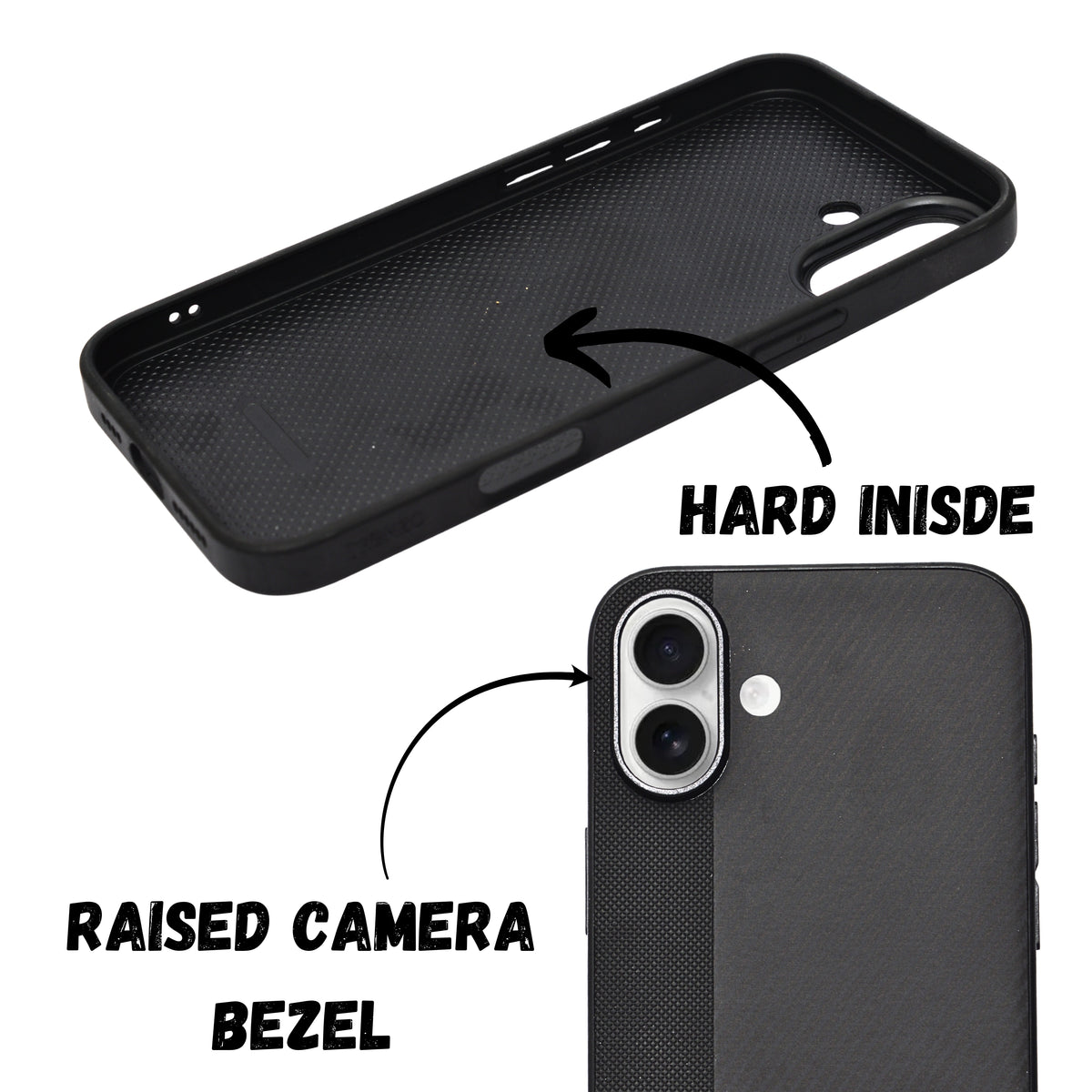 Premium Carbon Leather Stylish Protection Case for iPhone 16 Plus