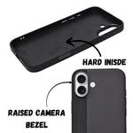 Premium Carbon Leather Stylish Protection Case for iPhone 16 Plus