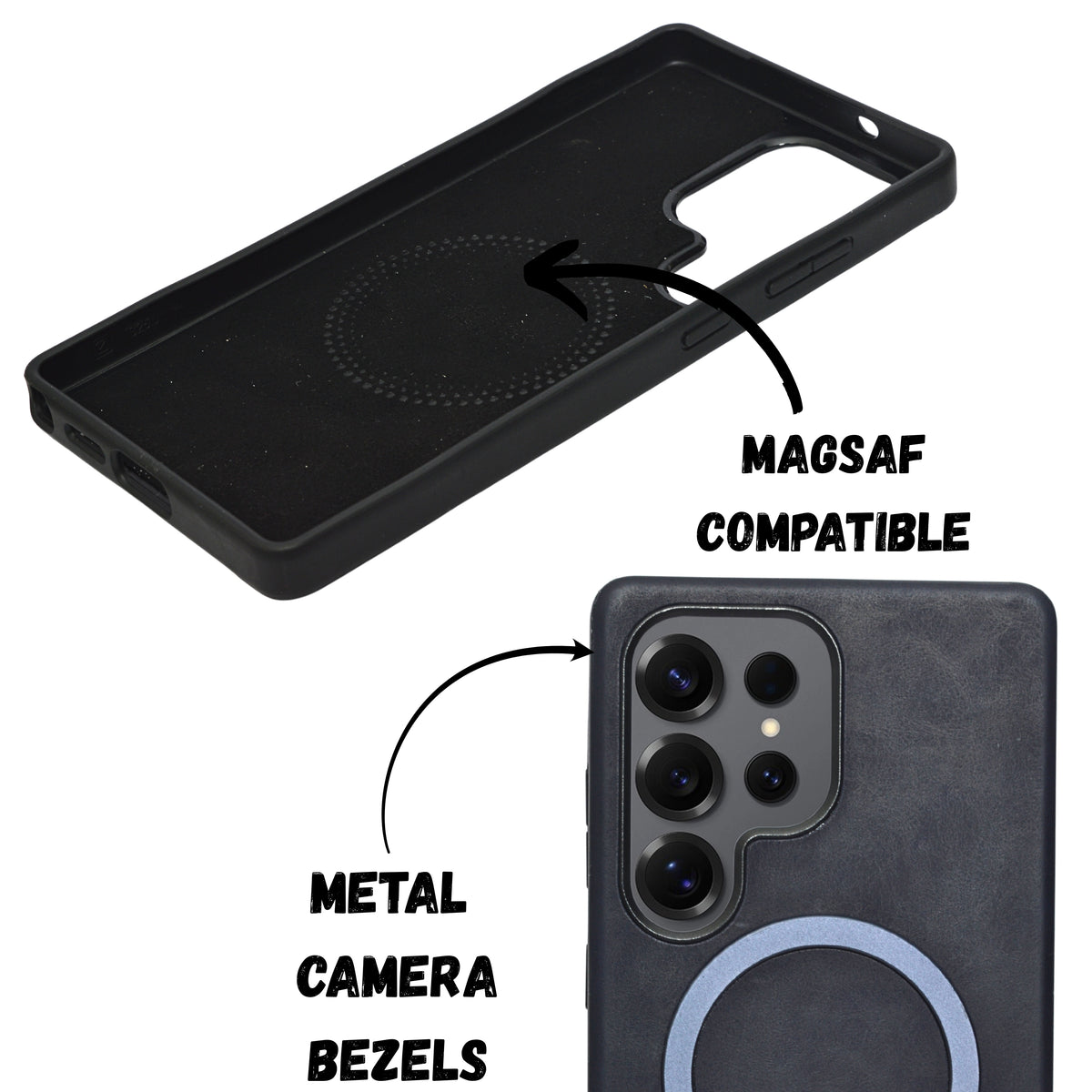 Premium Leather Magsafe Compatible Phone Case for Samsung S25 Ultra