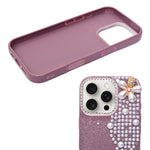 Luxury Glitter Finish with 3D Pearl Flower Design Phone Case for iPhone 16 Pro