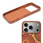 Bohemian Ethnic Print Cork Texture with Pearl Detail Phone Case for iPhone 17 Pro