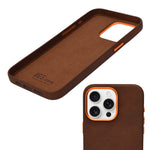 Luxury Vegan Leather with Stylish Accent Camera Frame Phone Case for iPhone 15 Pro Max