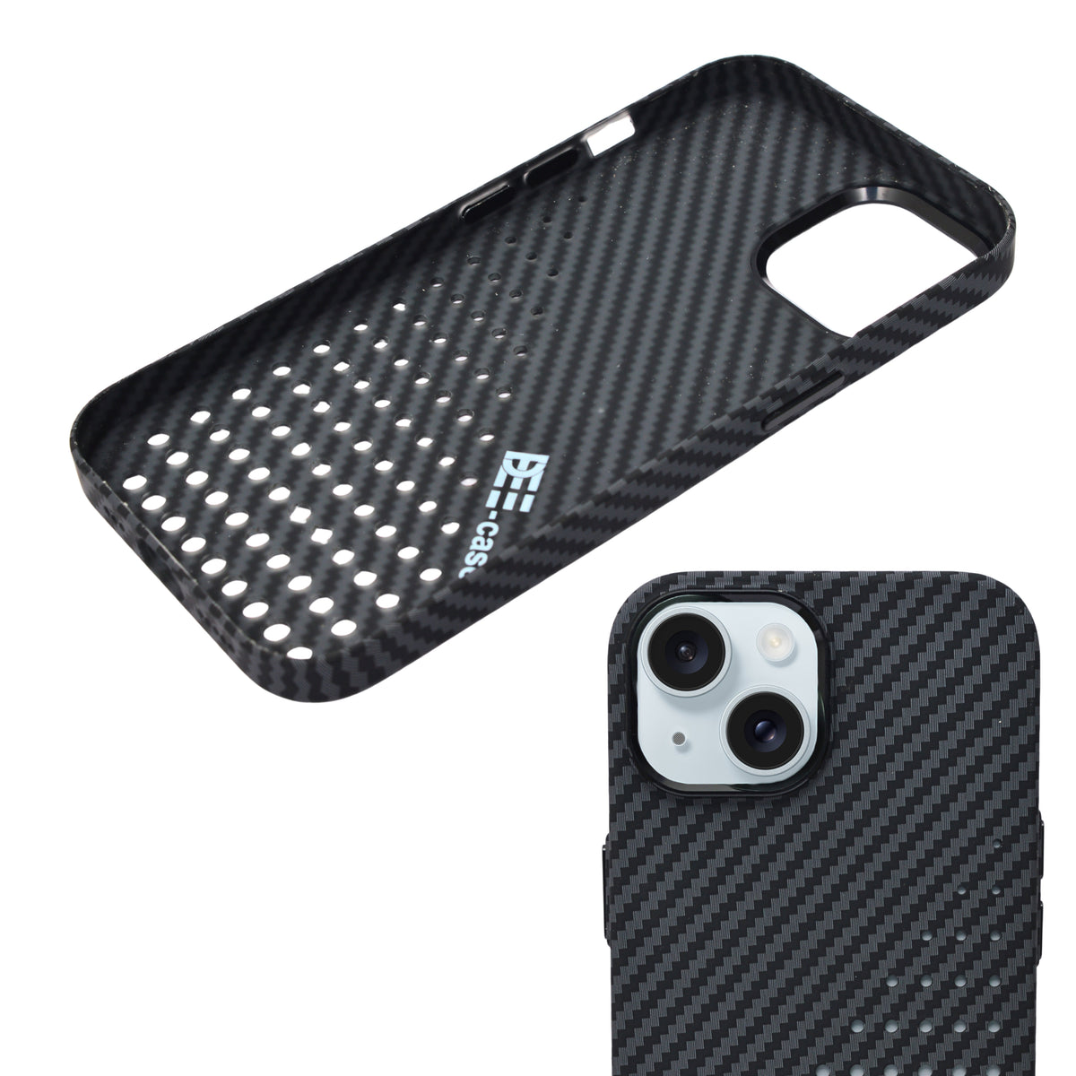 Premium Perforated Carbon Fiber Phone Case for iPhone 15