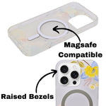 Transparent Floral MagSafe Compatible Phone Case for iPhone 16 Pro