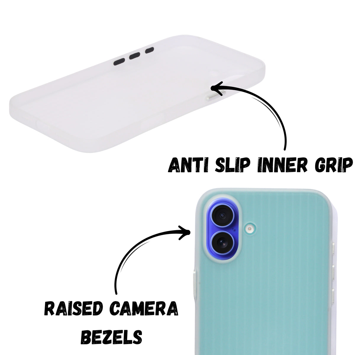 Hard Protective Striped Matte Finish Case for iPhone 16 Plus