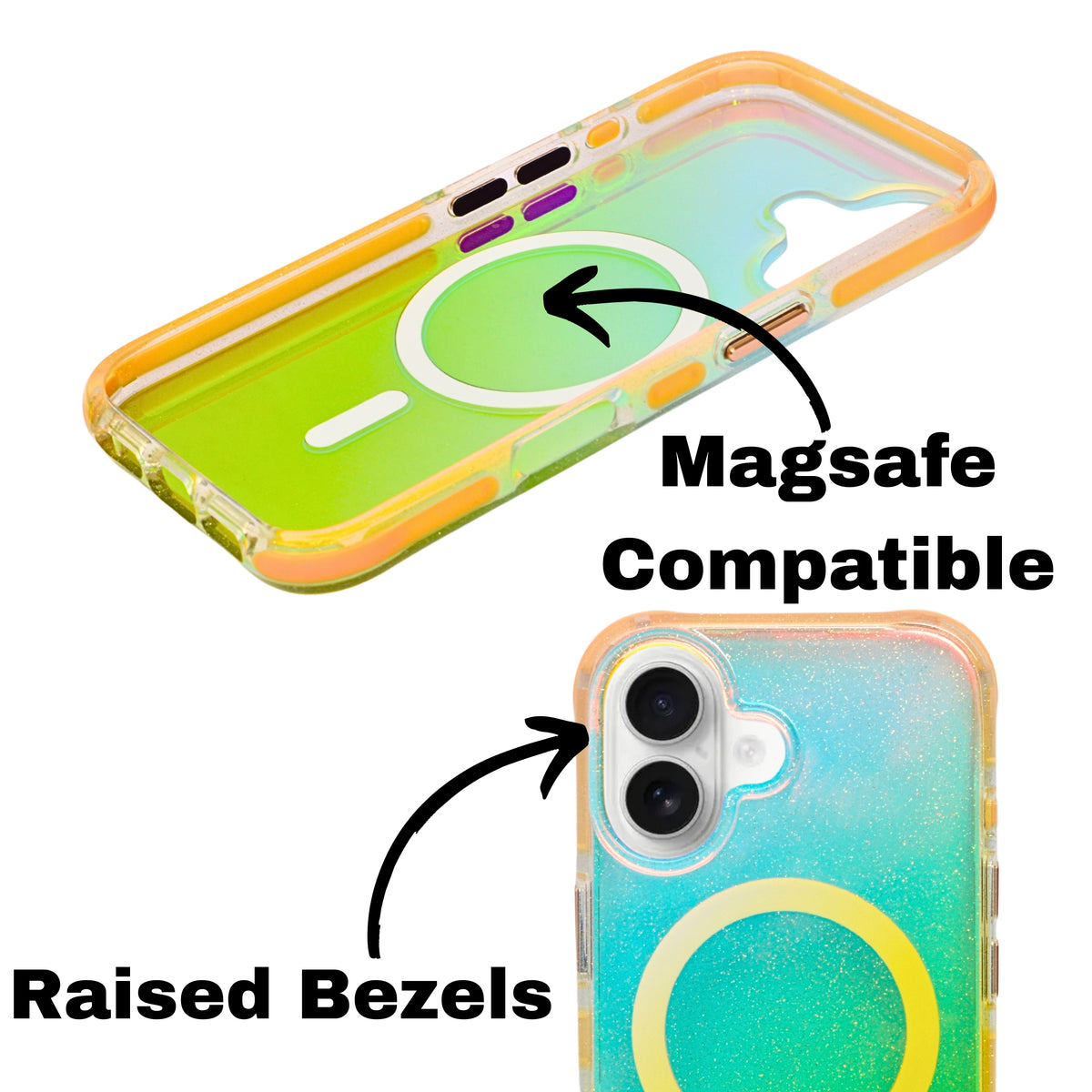 Glitter Gradient MagSafe Compatible Phone Case for iPhone 16