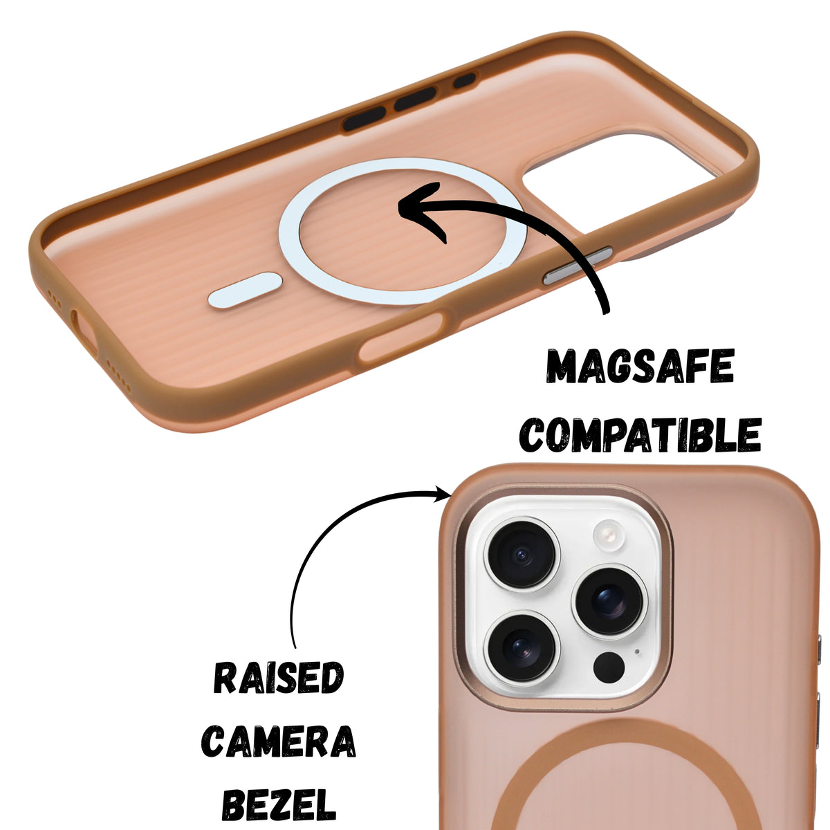 Matte Transparent Corrugated Texture MagSafe Compatible Phone Case for iPhone 16 Pro