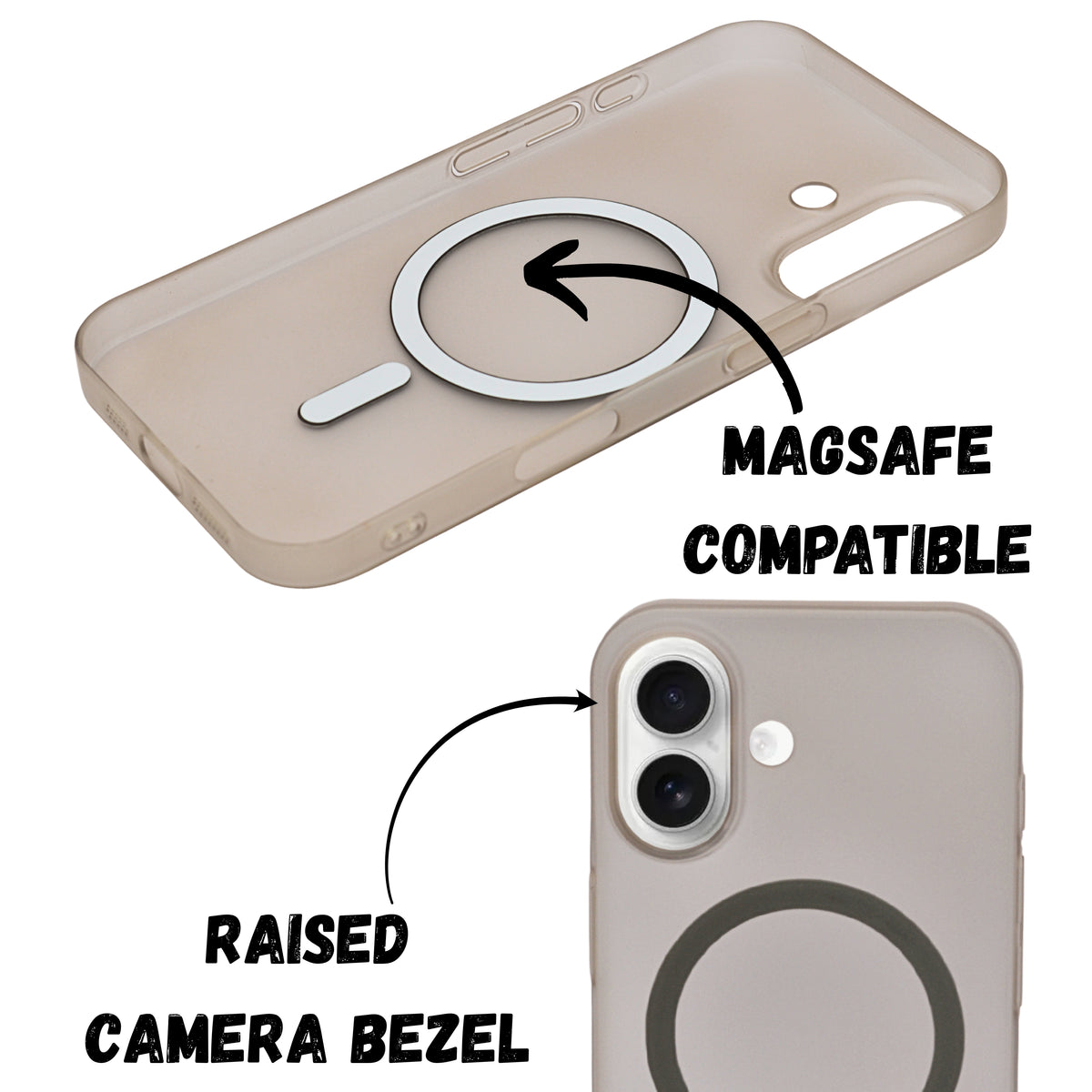 Hard Matte Transparent MagSafe Compatible Phone Case for iPhone 16 Plus